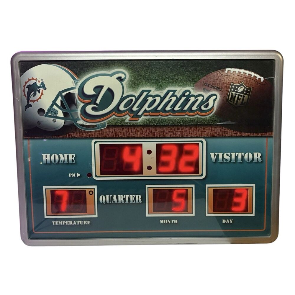 Miami Dolphins Scoreboard Clock Digital LED Football